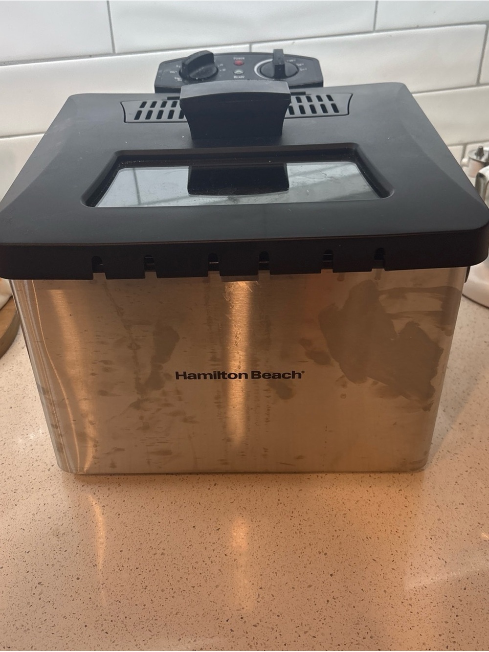 Hamilton Beach Stainless Steel Deep Fryer with Black Top